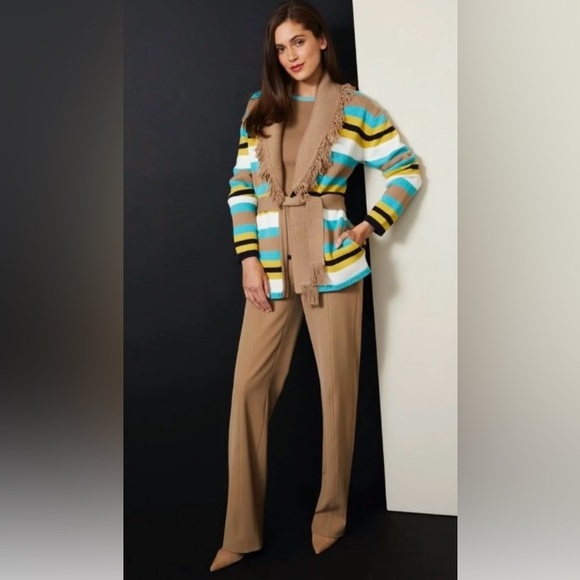 NWT Etcetera knit wrap fringe sweater - Picture 2 of 8